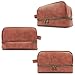 Cevetta Leather Toiletry Bag For Men (Dopp Kit) with free Travel Bottles