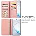 Petocase Compatible Galaxy Note 10 Plus Wallet Case,Luxury Bling Classy Leather Folio Flip Wristlet Shockproof Protective ID Credit Card Slots Holder Cover for Samsung Galaxy Note 10 Plus-Rose Gold