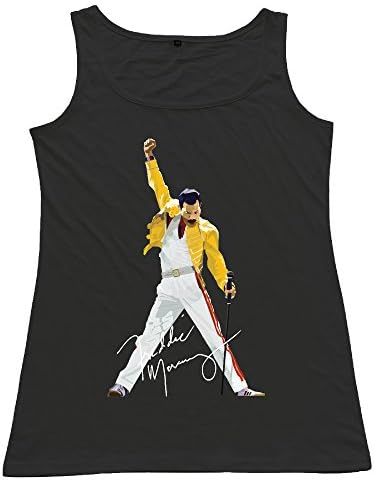 Women's Queen Band Freddie Mercury Autograph Sign 100% Cotton Tops