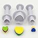 Gobaker Heart Shaped Plunger Cutter Molds Fondant Sugarcraft Cake Cupcake Toppers Decorating Tool DIY Mold, 3-Pack