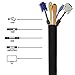 Gikbay Homga 120 Inch Cable Management Sleeve, Cord Organizer Adjustable Cable Sleeve,Cable Organizer Sleeve, Black and White Flexible Neoprene Cable Organizer(2PCS)