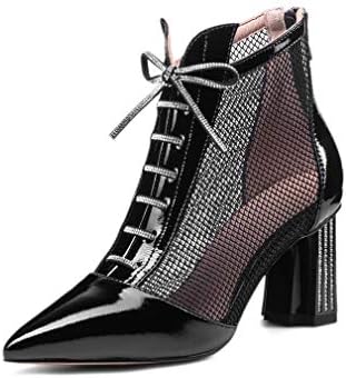 Bottines Femme En Cuir Verni Noir - Taille US 8.5 (pointure Femme) - Neuf Sans Emballage