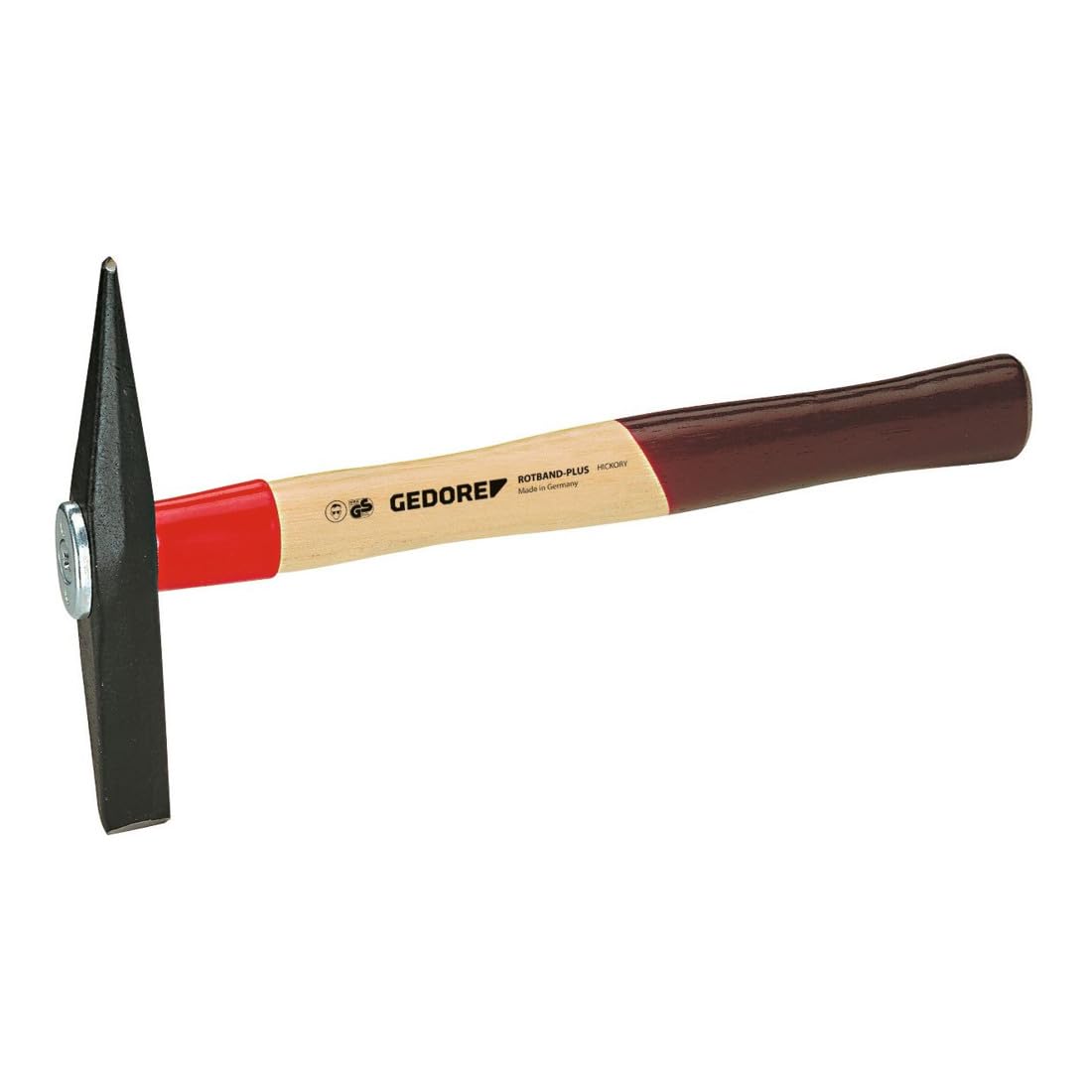 GEDORE Hammer Mallet ROTBAND-PLUS 300 g, 677 H - Forged Alloy Steel Head, Contoured Hickory Handle, Red