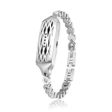 WOCOOL Replacement for Fitbit Flex 2 Jewelry Swarovski Crystals Bangle 316L Metal Bracelet Compatible Flex 2 Bangle (Silver 1)