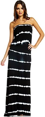 Elan International Strapless Maxi Dress Large Black