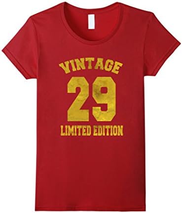 Womens Vintage 1929 Limited Edition T-Shirt 88th Birthday Gift Tee XL Cranberry