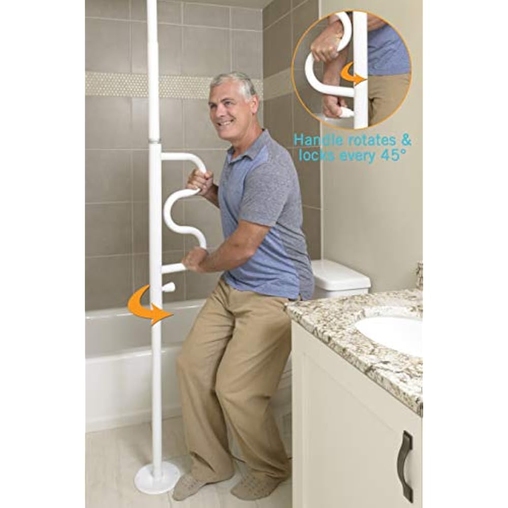 Stander Security Pole Curve Grab Bar, Elderly Tension ...