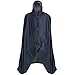 Mambe Extra Large Extreme Weather Hooded Blanket Navy and Charcoal - 100% Waterproof and Windproof with Premium Stuff Sack - for Stadiums and Watching Sports Activities - Machine Washable Fleece