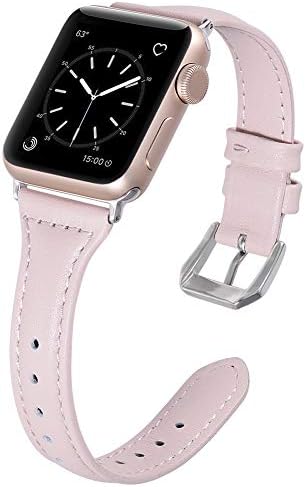 Karei Leather Bands Compatible Apple Watch Band 38mm 40mm 42mm 44mm, Retro Top Grain Genuine Leather Replacement Strap Stainless Steel Clasp iWatch Series 4 3 2 1, Sport, Edition