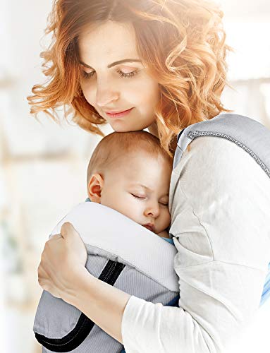 OMORC Baby Carrier, 9-in-1 Convertible Infant carrier, Support 45 lbs,Baby Holder Hip Seat Carrier Waist Stool, Pure Cotton & Breathable Mesh & Adjustable Front Back Soft Child Carrier