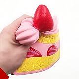 Bhbuy Jumbo Colorful Sandwich Strawberry Cake Squishy Stress Toys Slow Rising Squeeze Toy Random Color