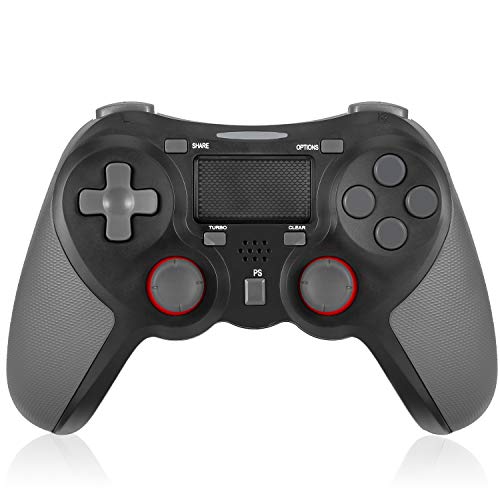 TGJOR PS4 Controller - Bluetooth Gamepad Six Axies DualShock 4 Wireless Controller Compatiable with Playstation 4, Touch Panel Joypad with Dual Vibration(Black)