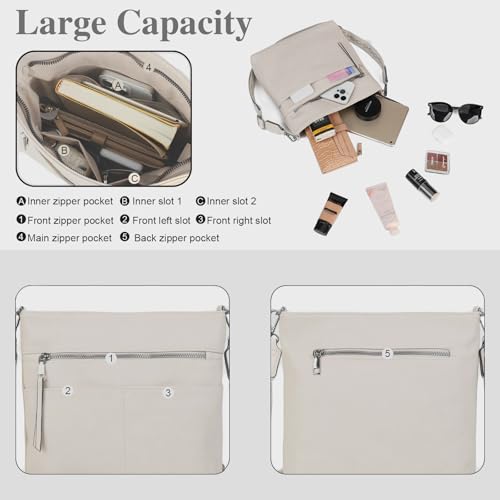 Gladdon Women's Shoulder Bag, Casual Handbag Multi-Compartments Wide Jacquard Shoulder Bag