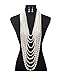 Women's Ten Multi-Strand Faux Pearl Statement Necklace and Earrings Set in Cream Color