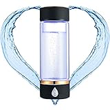 N.P Hydrogen Water Bottle with PEM and SPE Technology,Up to 1500PPB,Portable Hydrogen Water Generator Maker,New Technology Glass Water Ionizer (Black)