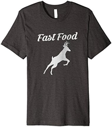 Mens Funny Hunting T Shirt - Fast Food Funny Deer Hunting Shirts Large Dark Heather