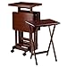 Winsome Isabelle Snack Table Set with Mobile Stand, for Living Room, Patio, 36