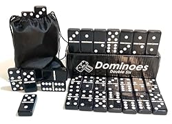 Classic Black Double Six Dominoes Set