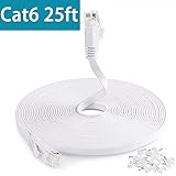 Cat6 Ethernet Cable 25ft,Flat Ethernet Cord Cat6