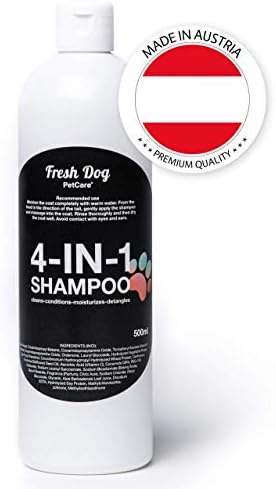 FreshDog PetCare | Dog Shampoo 500ml | Puppy Shampoo | Premium Dog Shampoo | for Soft and Shiny Coats | Extra Mild Vegan and Hyperallergenic | Fur Shampoo