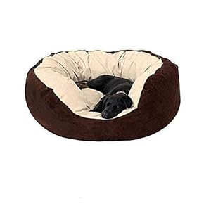 Gorgeous Ultra Soft Cream Brown Color Reversible Washable Dog & Cat Bed Small with 1 Rope Toy…