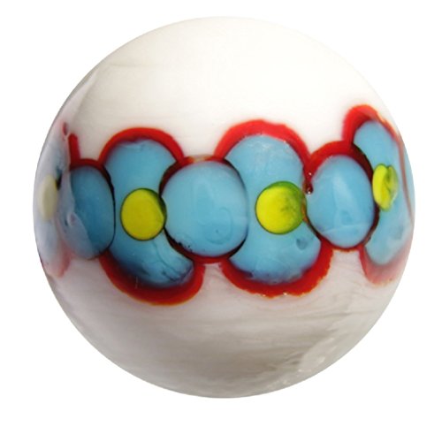 25mm Handmade Art Glass "Wigwam" Marbles Set of 6 w/Stands