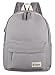Veenajo Canvas Classic Backpack for School Travel Daypack Laptop Backpack with USB Charging Port (Grey)