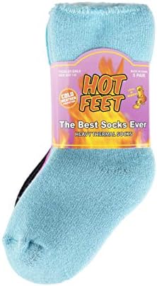 Toddler Boys and Girls 5 Pack Crew Thermal Socks w/Soft Thick Brushing Inside