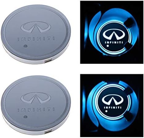 2 PC Logo Coaster LED Car Bowl Holder Mats Mat Waterproof Coaster Waterproof Bottle Drinks Coaster Built-in Bright and Car Interior Decoration Light