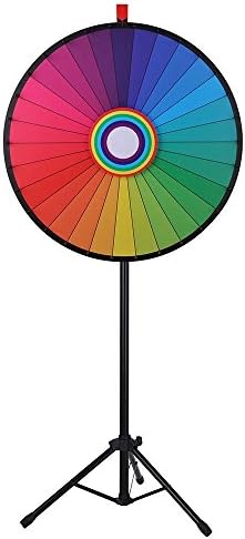 ONFOU 30" 30 Slot Floor Prize Wheel Tripod Stand Dry Erase for Party Foutune Spinning Win Game