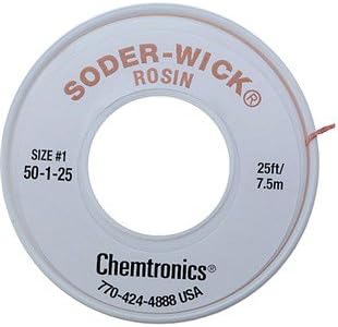 Chemtronics 50-1-25 Soder-Wick Rosin Desoldering Braid.030", 25ft