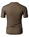 H2H Mens Stylish Fashion Casual Front Placket Basic Henley T-Shirts Brown US L/Asia XL (CMTTS0203)