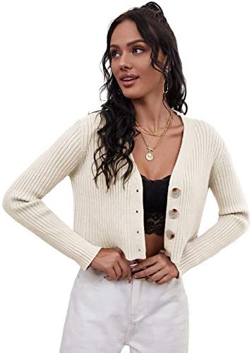 MakeMeChic Womens Casual V Neck Crop 