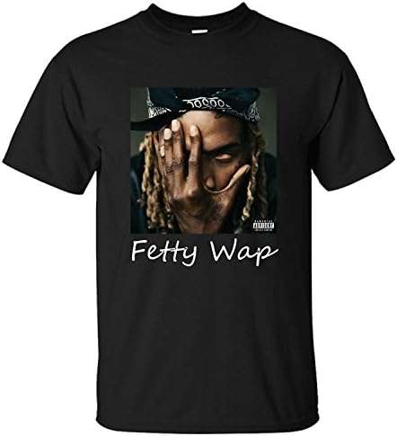 Jiuhe Men's Fetty Wap American Hip Hop Recording Artist Short Sleeve T Shirt black M