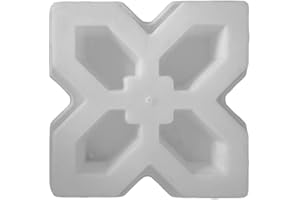 Yardwe Flooring Plastic Concrete Molds for Walkways Walk Maker Reusable Concrete Maker Molds Stepping Stone Molds DIY Brick Mold 12.6 x 12.6 x 2.37 Inch (Four Diamond Shaped) Stepping Stone Mold