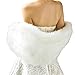 BanZhang Winter Wedding Faux Fur Shawl Wrap Bolero for Women Prom Evening Party Formal Ivory
