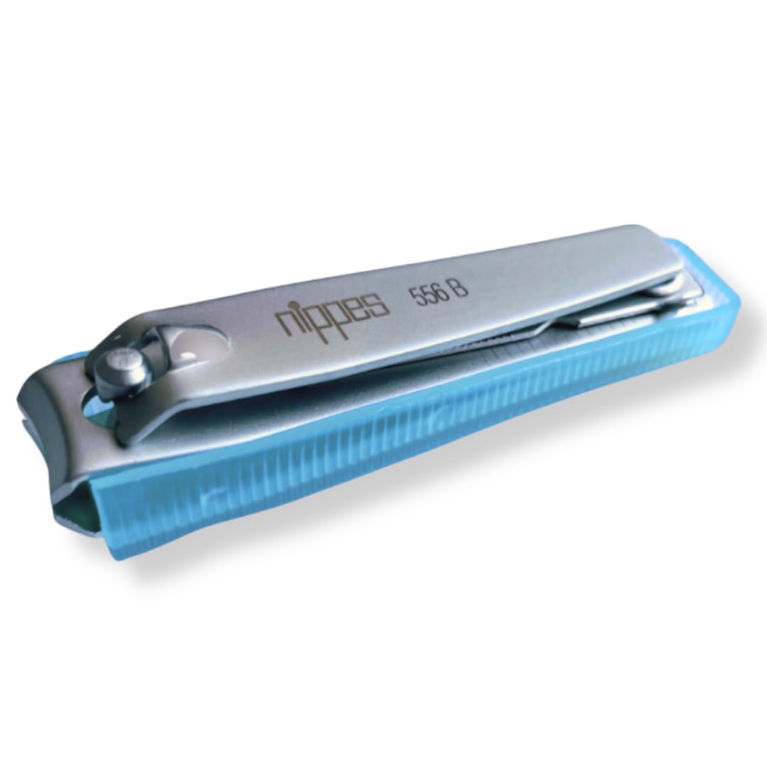Nippes Nail Clippers for Toenails and Fingernails with Nail Catcher 6 cm Toenail Clippers Nail Care Clippers Nail Clippers Makes it Easier to Shorten Strong and Firm Nails Blue