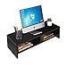 Jerry & Maggie – Monitor Stand | Laptop Stand | Computer Screen Support with Middle Block Panel – Modern Office Desk Wooden Like Rack Shelf Unit Storage Desk Organizer Shelving – Blackthumb 2