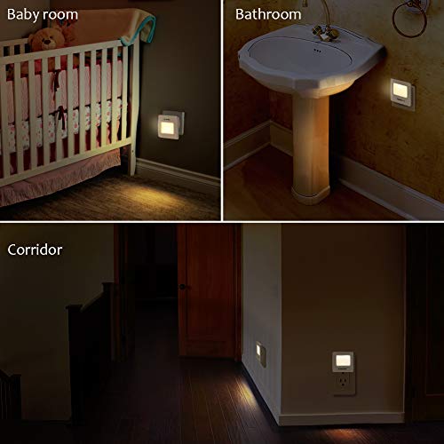 Emotionlite Plugin Night Lights, Warm White LED Nightlight, Dusk to Dawn Sensor, Kids, Adult