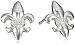 Amazon Collection Sterling Silver Fleur De Lis Ball Stud Ball Earrings