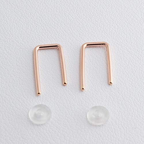 Arc Rose Gold Filled Earrings, Minimalist Arc Line Earrings, Horseshoe Earrings, Arc Earrings, Line Earrings, Wishbone Earrings, RGF-R-D13-18GA-STAPLE
