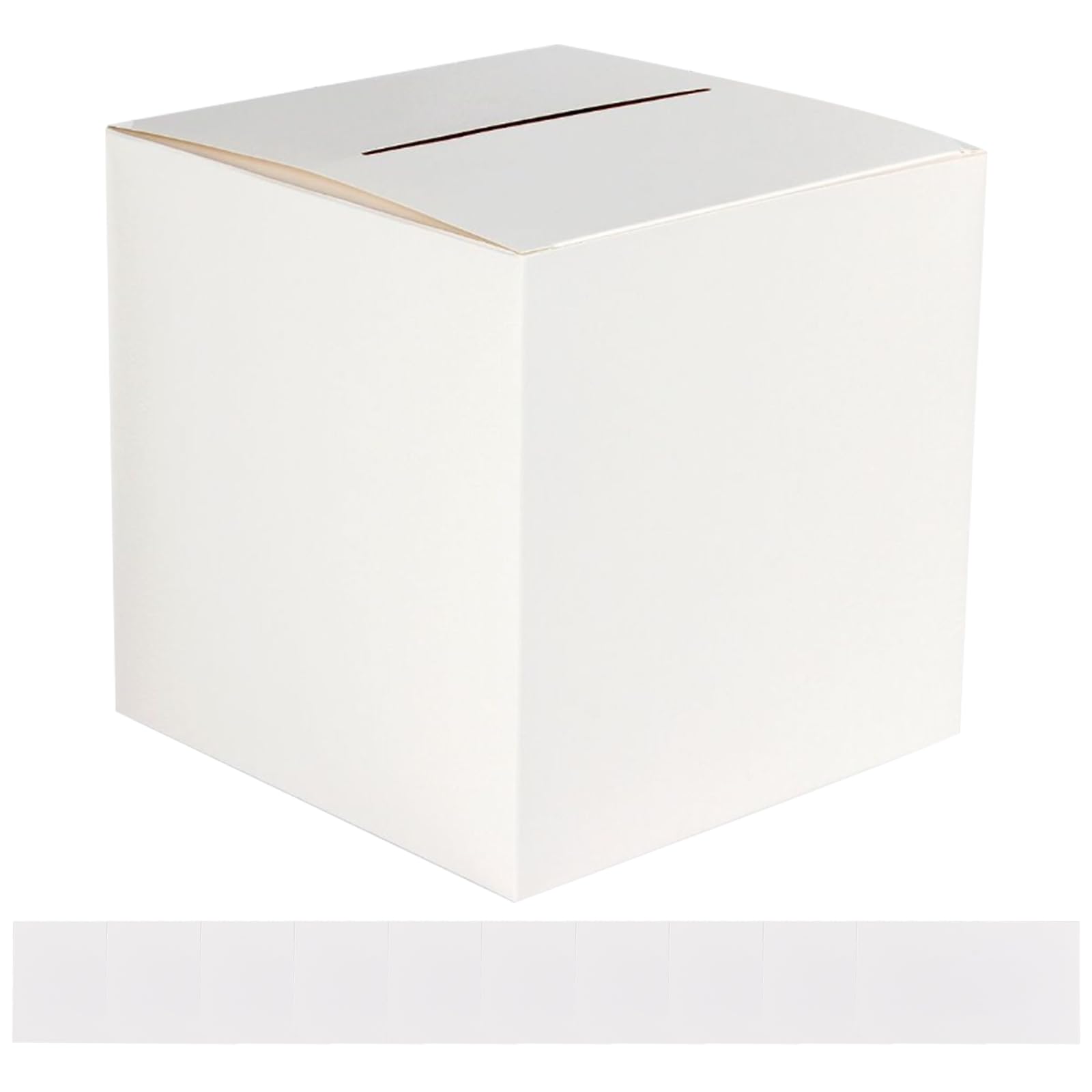Kioiner Wedding Card Post Box for Reception, Cardboard Ballot Suggestion Case with 10 White Card, Charitable Donation Boxes for Charity Voting Wedding Collecting Fundraising Feedback