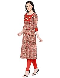 Yash Gallery - Túnica india para mujer, algodón, estampado Kalamkari Kurta