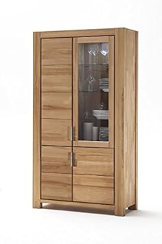 Schrank, Stauraumschrank, Mehrzweckschrank, Holz + Glas, Kernbuche