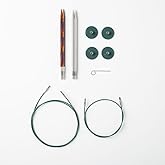 Knit Picks Try It Wood and Stainless Steel Interchangeable Knitting Needle Set - US 6 and 7 (Radiant and Reflections Stainless Steel)