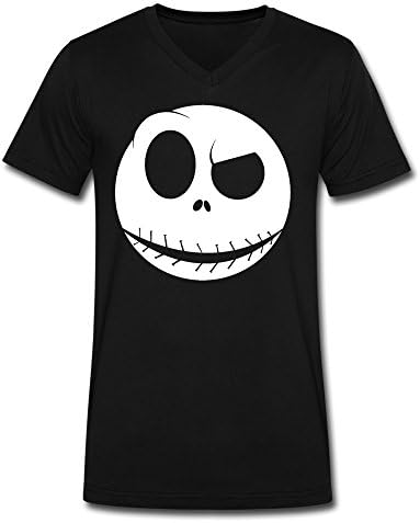 DeMai Men V-Neck Short Sleeve The Nightmare Before Christmas Dark Love T Shirt L
