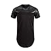 UNRESTRAINED Mens Hip Hop Curved Hemline Swag Tshirts Black L