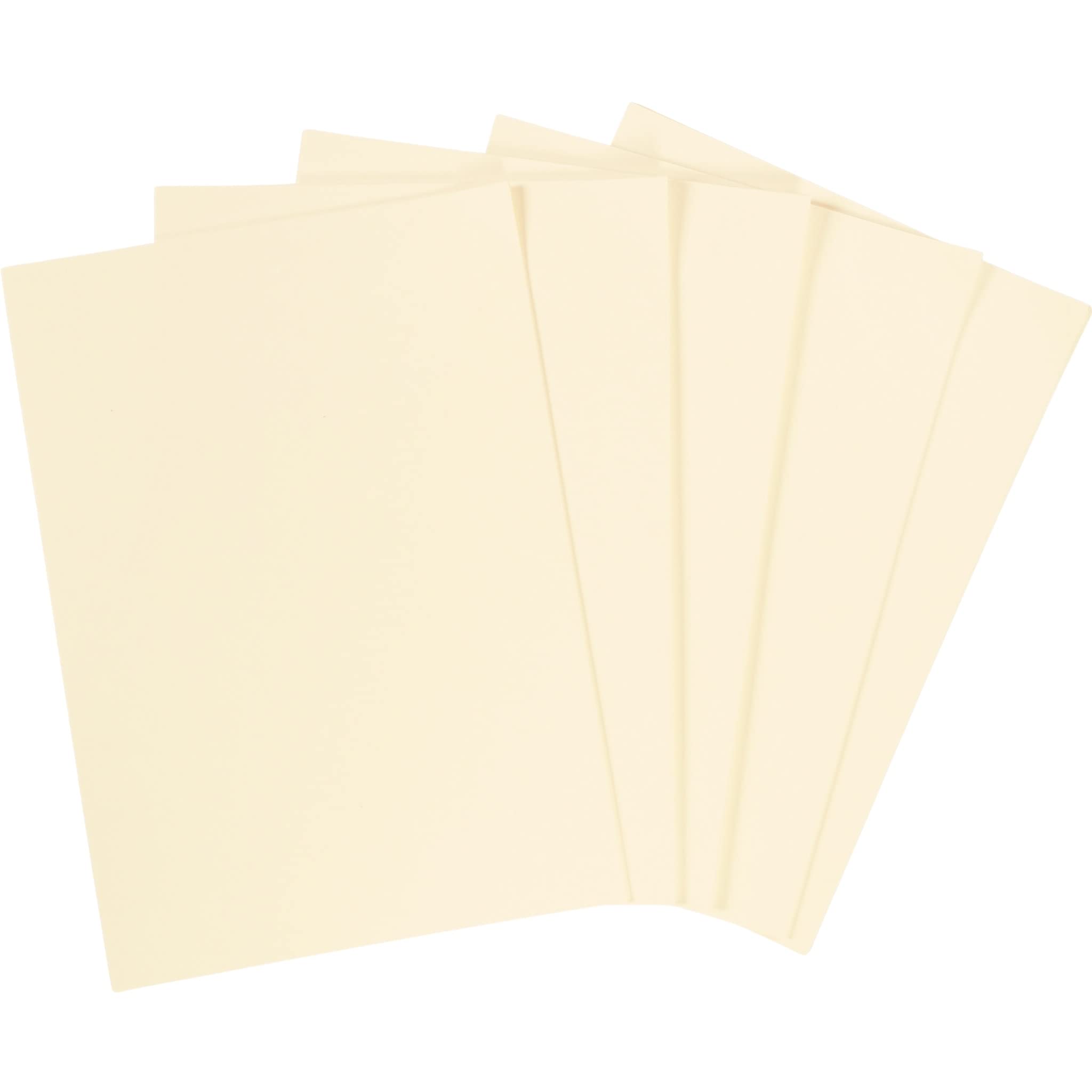 BCreativetolearn A5 Cream Ivory Pastel Card 50 Sheets 160gsm A5 Revision Cards, Printer, Photocopier Coloured Card Sheets.