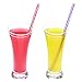Dakoufish 12 Piece 10 Inch Reusable Plastic Thick Drinking Straws BPA Free Mason Jar Straws Transparent Small Stripe (10inch, Mix 12color)
