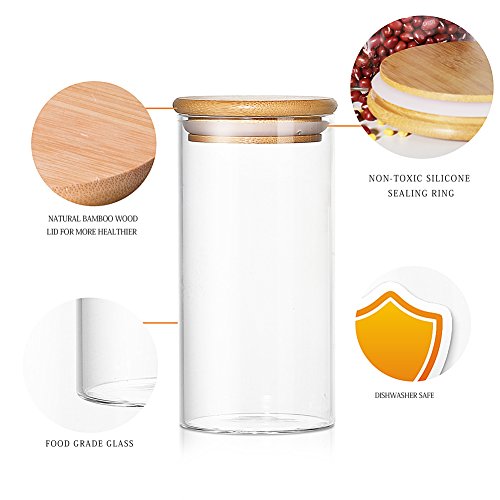 [3Pack] DRMHT Airtight Wide-mouth Glass Jar, with Leak Proof Rubber Gasket Storage Container, Ideal for Food Storage- Ideal Kitchen Accessories (28.96 Oz 42.37 Oz 55.7 Oz) - Thumbnail 2